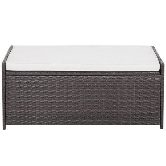 34 Gallon Patio Storage Bench with Seat Cushion and Zippered Liner LuxuryLifeWay Online Store