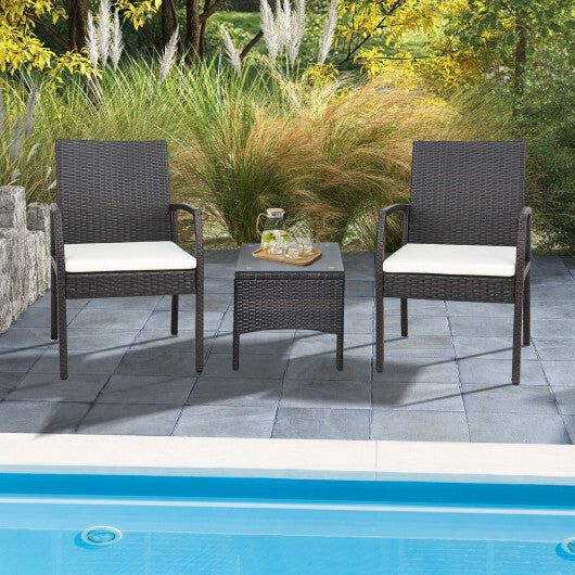 2 Pieces Patio Wicker Dining Armchair Set with Soft Zippered Cushion-Set of 2 LuxuryLifeWay Online Store