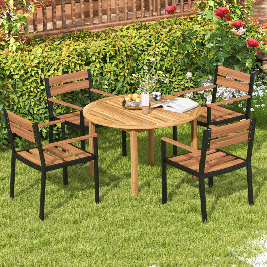 4-Person Large Round Outdoor Dining Table LuxuryLifeWay Online Store