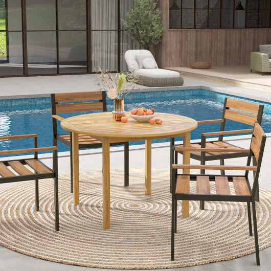 4-Person Large Round Outdoor Dining Table LuxuryLifeWay Online Store