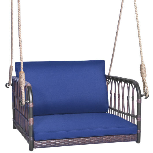 Single Person Hanging Seat with Seat and Back Cushions-Navy LuxuryLifeWay Online Store