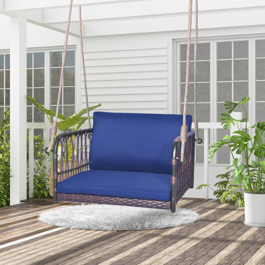 Single Person Hanging Seat with Seat and Back Cushions-Navy LuxuryLifeWay Online Store