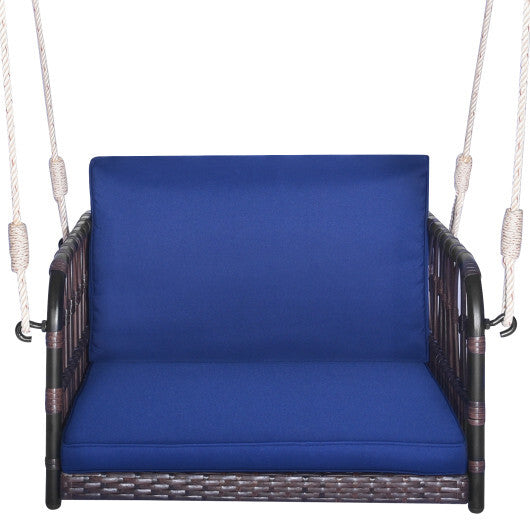 Single Person Hanging Seat with Seat and Back Cushions-Navy LuxuryLifeWay Online Store