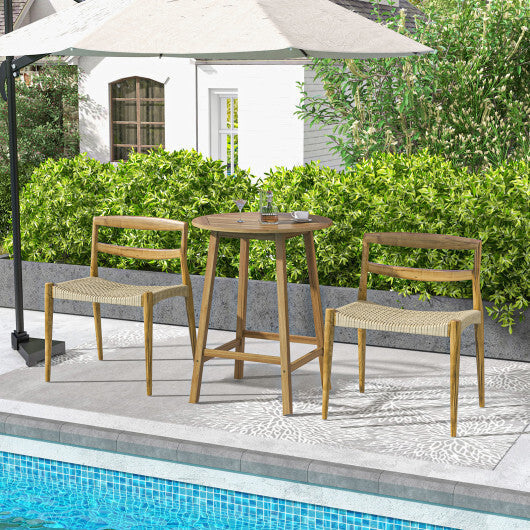 Bar Height Table with Umbrella Hole and Slatted Tabletop for Outdoors LuxuryLifeWay Online Store