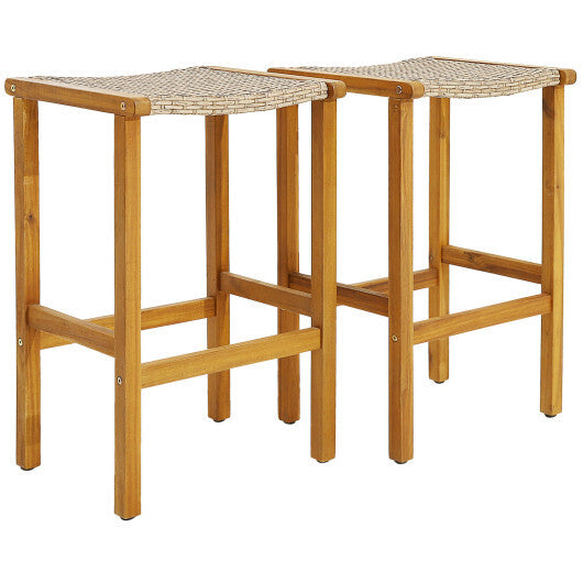 Patio Wood Bar Stools Set of 2/4-2Pieces LuxuryLifeWay Online Store