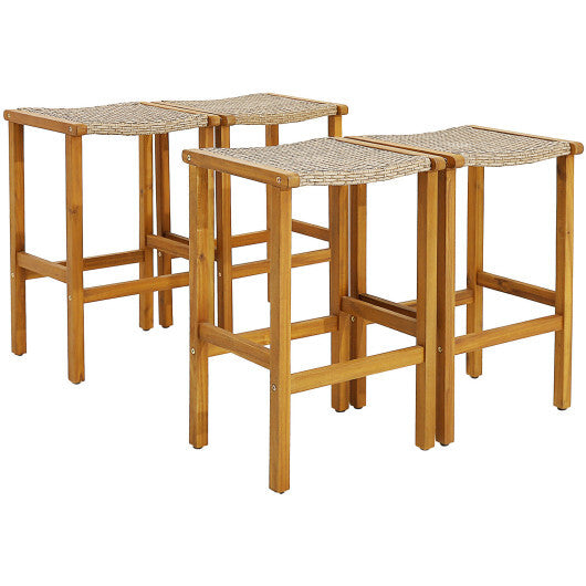 Patio Wood Bar Stools Set of 2/4-2Pieces LuxuryLifeWay Online Store