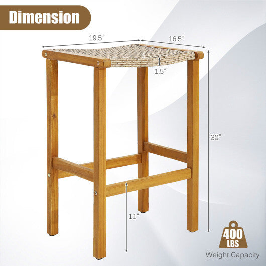 Patio Wood Bar Stools Set of 2/4-2Pieces LuxuryLifeWay Online Store