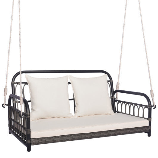 2-Person Outdoor Hanging Chair with Ropes-Gray LuxuryLifeWay Online Store
