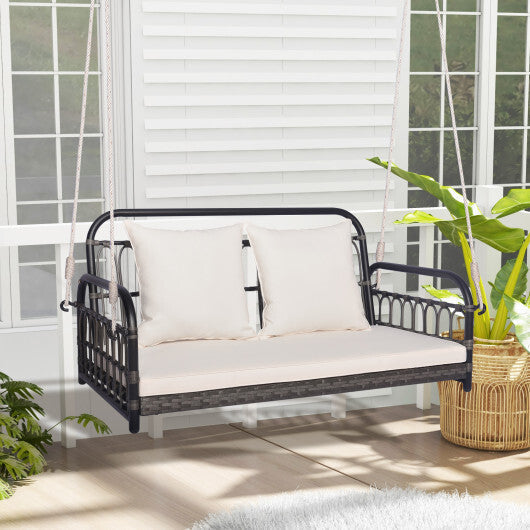 2-Person Outdoor Hanging Chair with Ropes-Gray LuxuryLifeWay Online Store