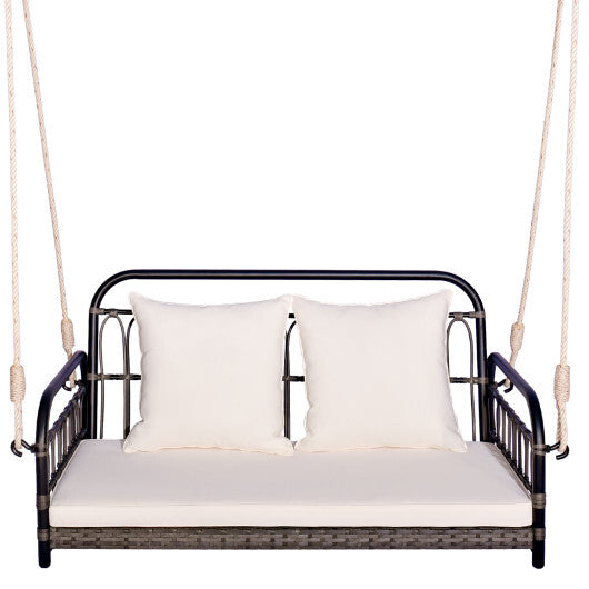 2-Person Outdoor Hanging Chair with Ropes-Gray LuxuryLifeWay Online Store