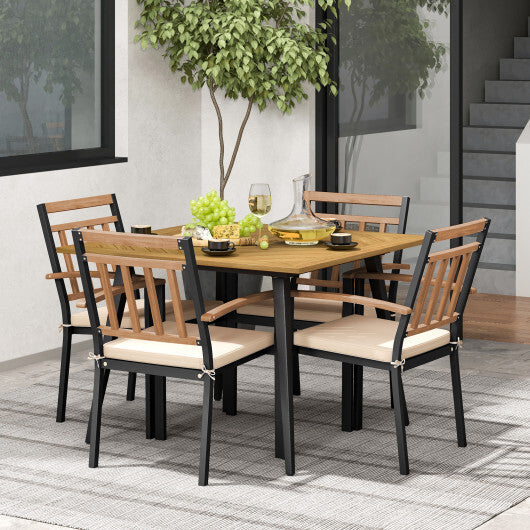 5 Pieces Patio Dining Set with Cushions and 1.9 inches Umbrella Hole LuxuryLifeWay Online Store