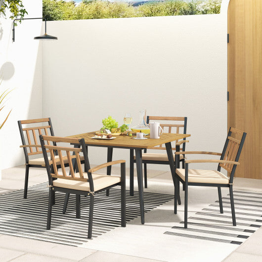 5 Pieces Patio Dining Set with Cushions and 1.9 inches Umbrella Hole LuxuryLifeWay Online Store
