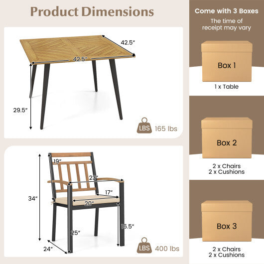 5 Pieces Patio Dining Set with Cushions and 1.9 inches Umbrella Hole LuxuryLifeWay Online Store