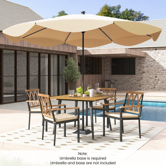 Outdoor Dining Table and Chairs with Cushions and 1.9 inches Umbrella Hole LuxuryLifeWay Online Store