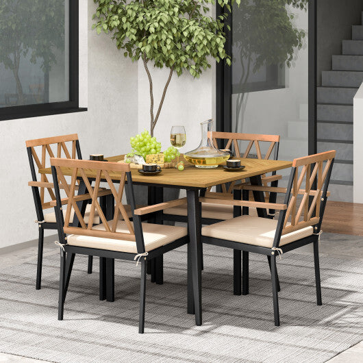 Outdoor Dining Table and Chairs with Cushions and 1.9 inches Umbrella Hole LuxuryLifeWay Online Store