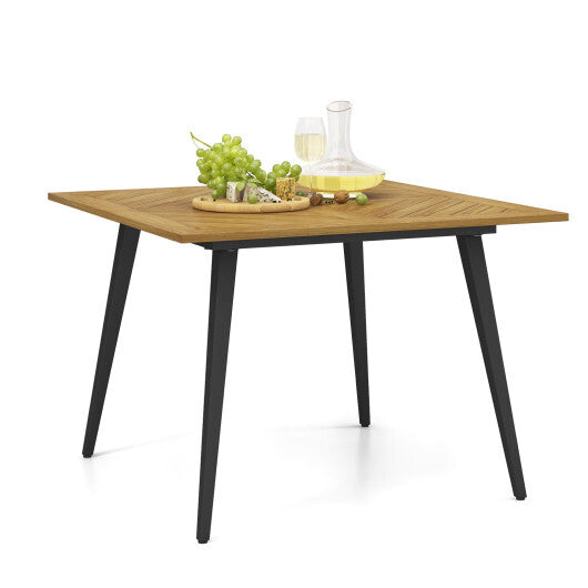 4-Person Acacia Wood Outdoor Dining Table for Garden  Poolside and Backyard LuxuryLifeWay Online Store
