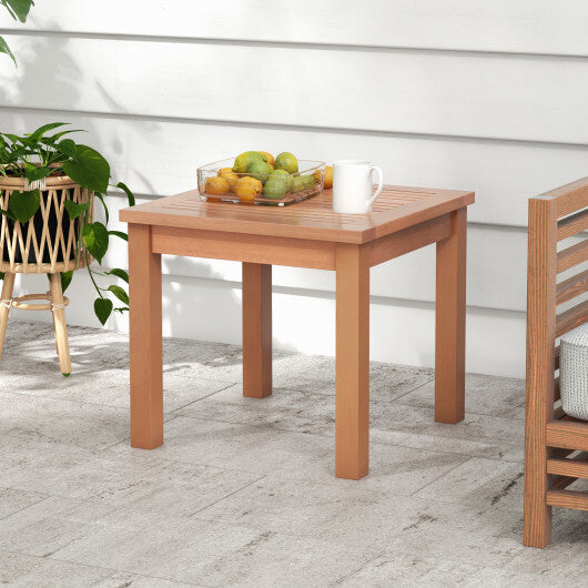 18 Inch Square End Outdoor Adirondack Side Table with Slatted Tabletop LuxuryLifeWay Online Store