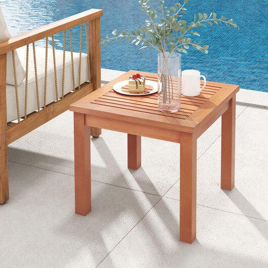 18 Inch Square End Outdoor Adirondack Side Table with Slatted Tabletop LuxuryLifeWay Online Store