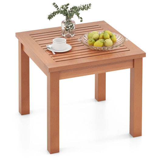 18 Inch Square End Outdoor Adirondack Side Table with Slatted Tabletop LuxuryLifeWay Online Store