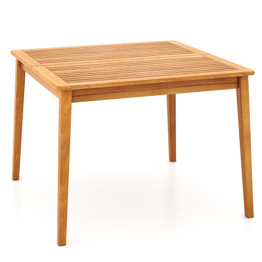 40 Inch Acacia Wood Dining Square Bistro Table with 1.96 Inch Umbrella Hole LuxuryLifeWay Online Store