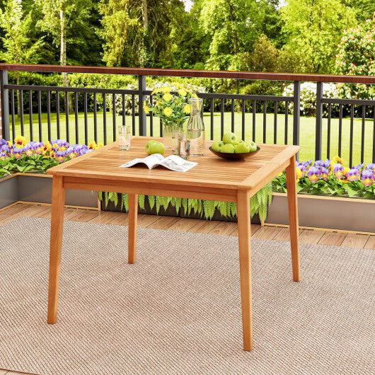 40 Inch Acacia Wood Dining Square Bistro Table with 1.96 Inch Umbrella Hole LuxuryLifeWay Online Store