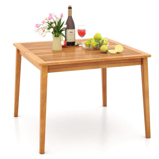 40 Inch Acacia Wood Dining Square Bistro Table with 1.96 Inch Umbrella Hole LuxuryLifeWay Online Store