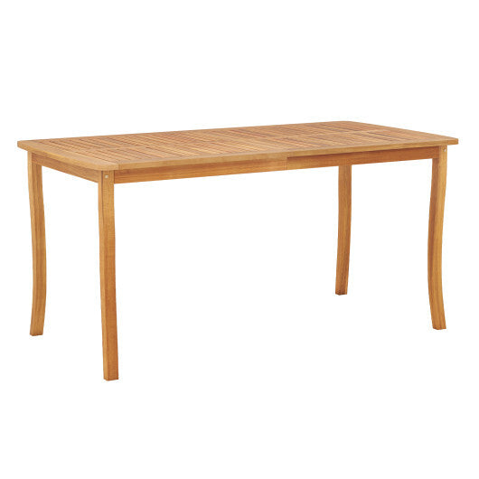 63 inch Outdoor Dining Table with Umbrella Hole Farmhouse Bistro Dinette Furniture LuxuryLifeWay Online Store