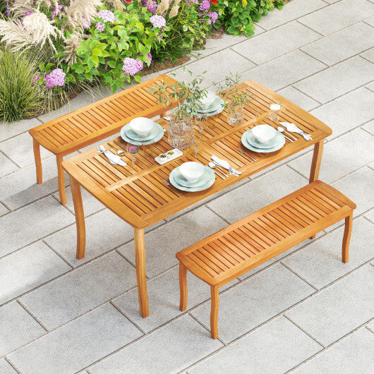 63 inch Outdoor Dining Table with Umbrella Hole Farmhouse Bistro Dinette Furniture LuxuryLifeWay Online Store