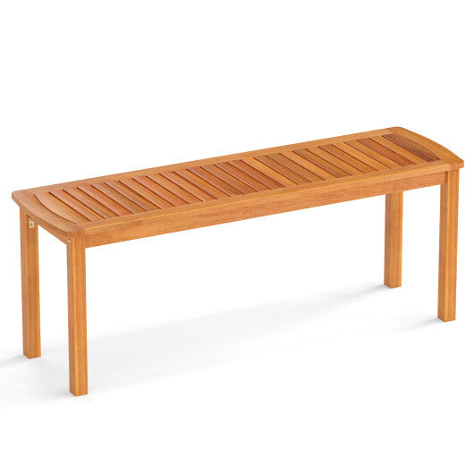 Set of 2 Acacia wood outdoor bench with slatted seat for garden LuxuryLifeWay Online Store