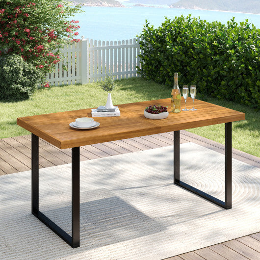 Acacia Wood Dining Table for 6 People Wooden Rectangular Table LuxuryLifeWay Online Store