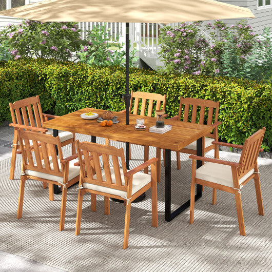 Acacia Wood Dining Table for 6 People Wooden Rectangular Table LuxuryLifeWay Online Store