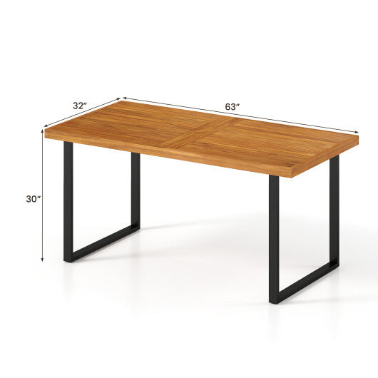 Acacia Wood Dining Table for 6 People Wooden Rectangular Table LuxuryLifeWay Online Store
