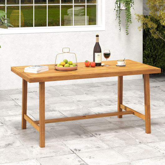 Acacia Wood Dining Table for 6 People Heavy-Duty Indoor Outdoor LuxuryLifeWay Online Store