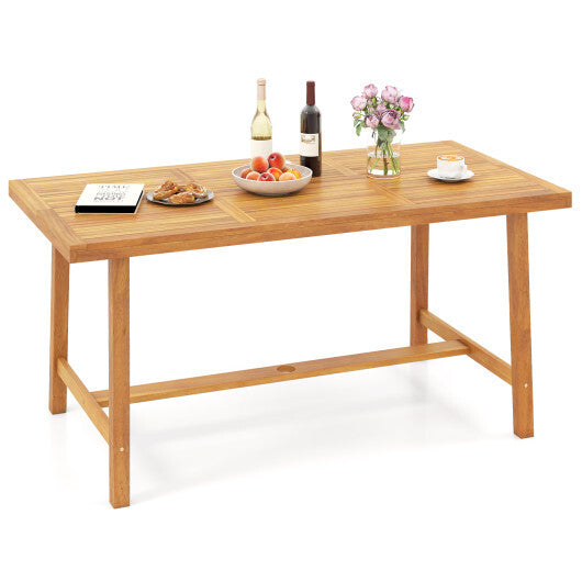 Acacia Wood Dining Table for 6 People Heavy-Duty Indoor Outdoor LuxuryLifeWay Online Store