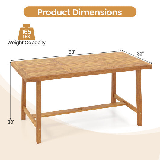 Acacia Wood Dining Table for 6 People Heavy-Duty Indoor Outdoor LuxuryLifeWay Online Store