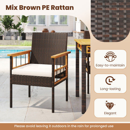 Patio Dining Chairs Set of 2 with Soft Cushions-White LuxuryLifeWay Online Store