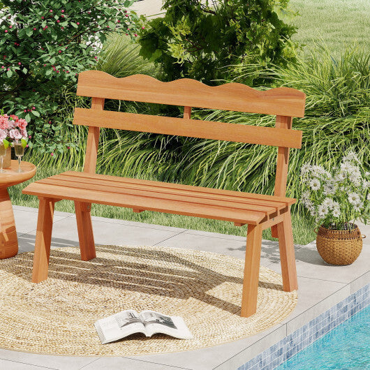 Outdoor Acacia Wood Garden Bench with 800 lbs Weight Capacity LuxuryLifeWay Online Store