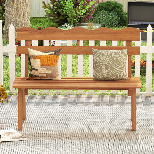 Outdoor Acacia Wood Garden Bench with 800 lbs Weight Capacity LuxuryLifeWay Online Store