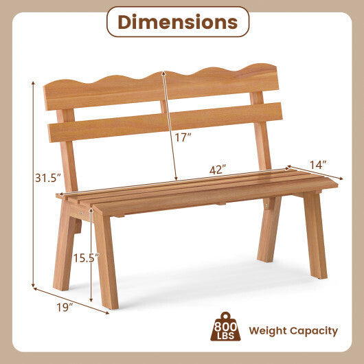 Outdoor Acacia Wood Garden Bench with 800 lbs Weight Capacity LuxuryLifeWay Online Store