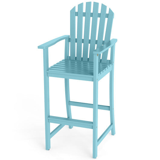 Tall Adirondack Chair with Armrests and Footrest for Deck-Turquoise LuxuryLifeWay Online Store