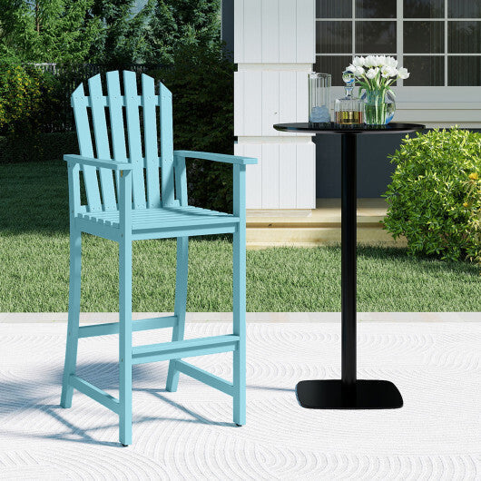 Tall Adirondack Chair with Armrests and Footrest for Deck-Turquoise LuxuryLifeWay Online Store