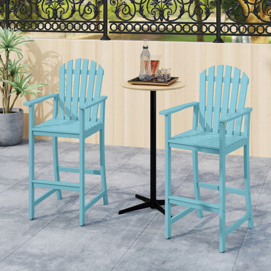 Tall Adirondack Chair with Armrests and Footrest for Deck-Turquoise LuxuryLifeWay Online Store