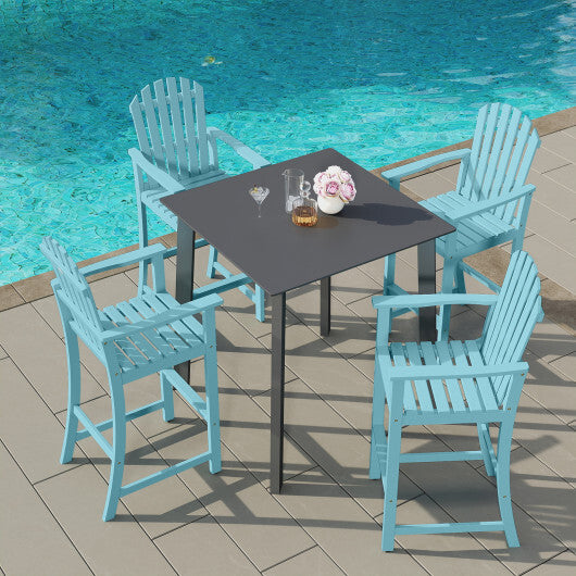 Tall Adirondack Chair with Armrests and Footrest for Deck-Turquoise LuxuryLifeWay Online Store