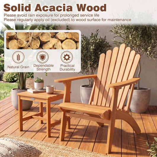 Acacia Wood Outdoor Patio Chair with 400 lbs Weight Capacity-Natural LuxuryLifeWay Online Store