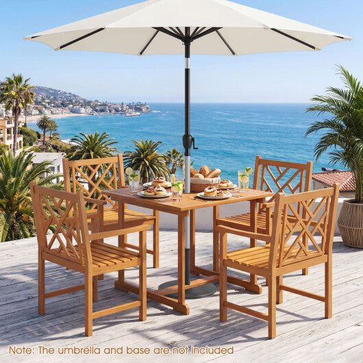 5-Piece Square Patio Dining Set for 4 with Acacia Table & Armchairs for Outdoor LuxuryLifeWay Online Store