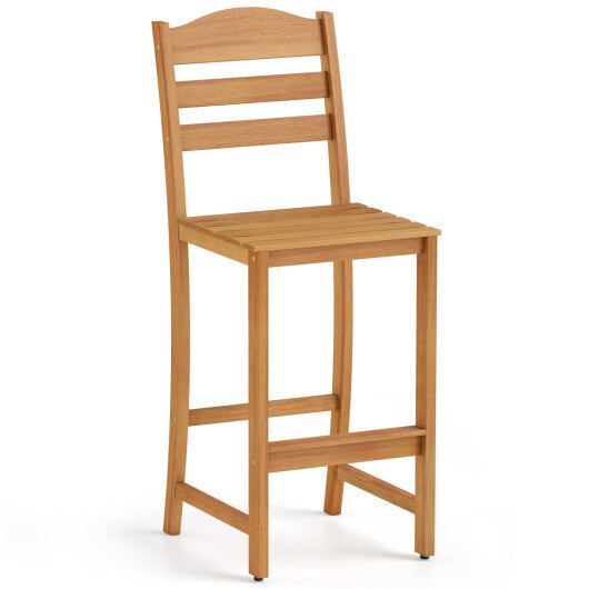 Solid Acacia Wood Bar Stools Heavy-duty Outdoor Barstools with 400 LBS Max Load LuxuryLifeWay Online Store