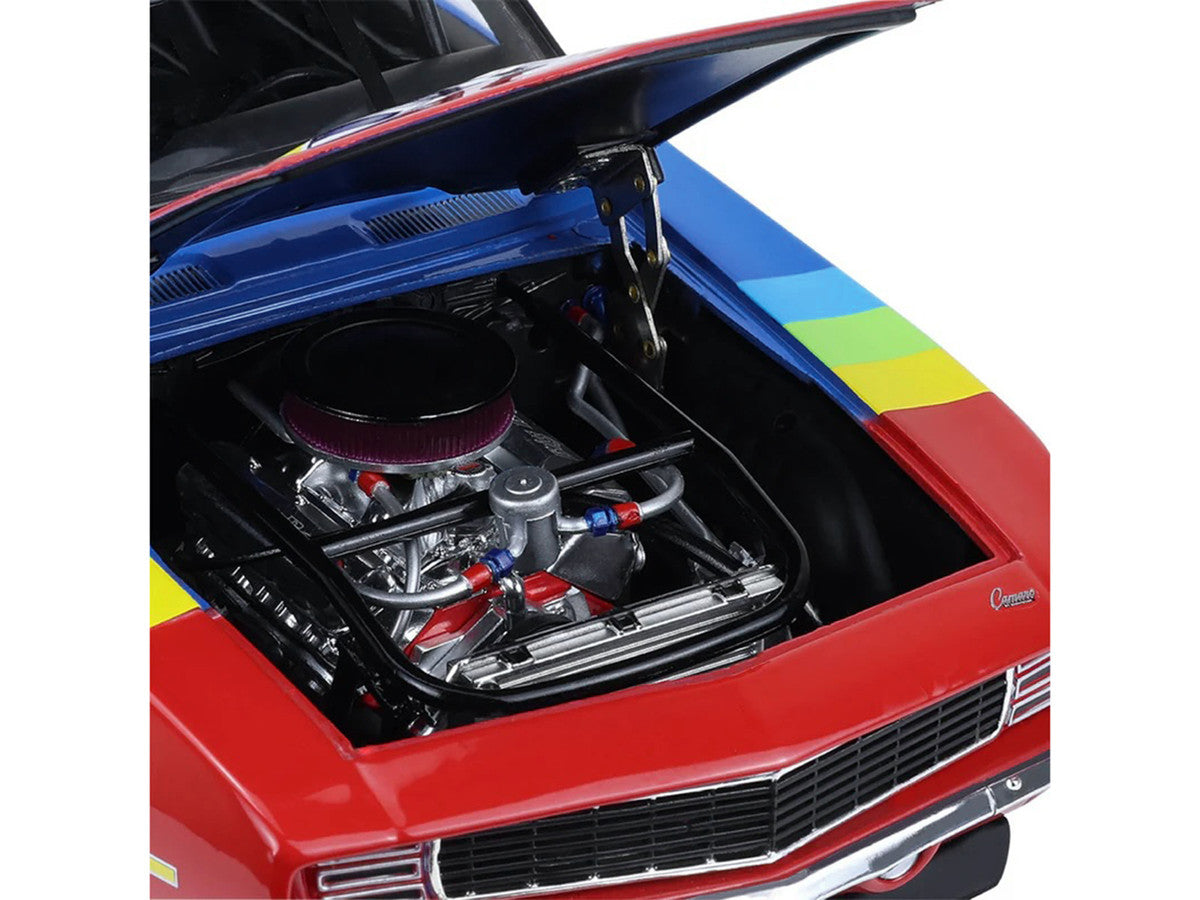 1969 Chevrolet Camaro #24 Jeff Gordon "Hendrick Motorsports First Win Tribute" Blue and Red with Rainbow Stripes 1/18 Diecast Model Car by Highway 61 LuxuryLifeWay Online Store