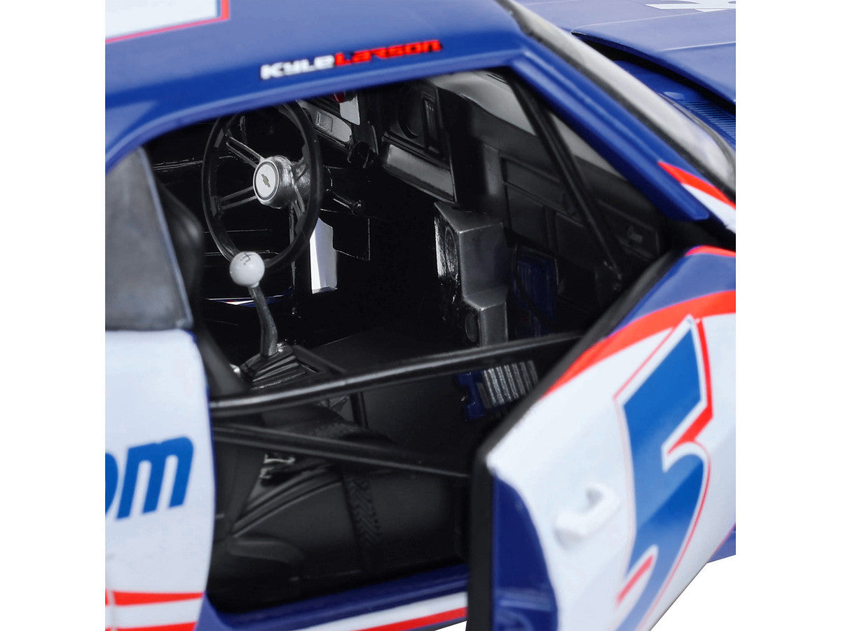 1969 Chevrolet Camaro #5 Kyle Larson "Hendrick Motorsports First Win Tribute" Blue and White with Graphics 1/18 Diecast Model Car by Highway 61 LuxuryLifeWay Online Store
