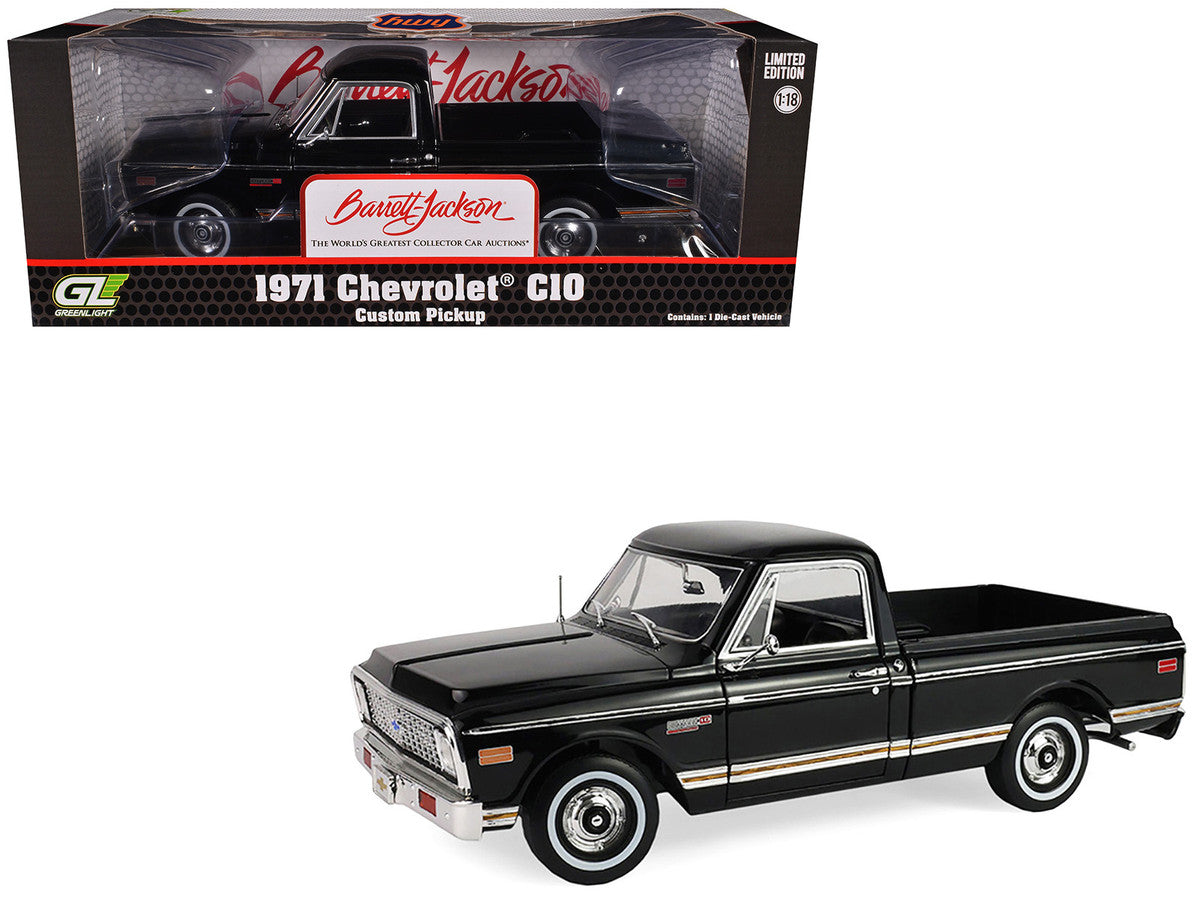 1971 Chevrolet C-10 Custom Pickup Truck Black "Barrett-Jackson - Scottsdale 2024" 1/18 Diecast Model Car by Highway 61 LuxuryLifeWay Online Store