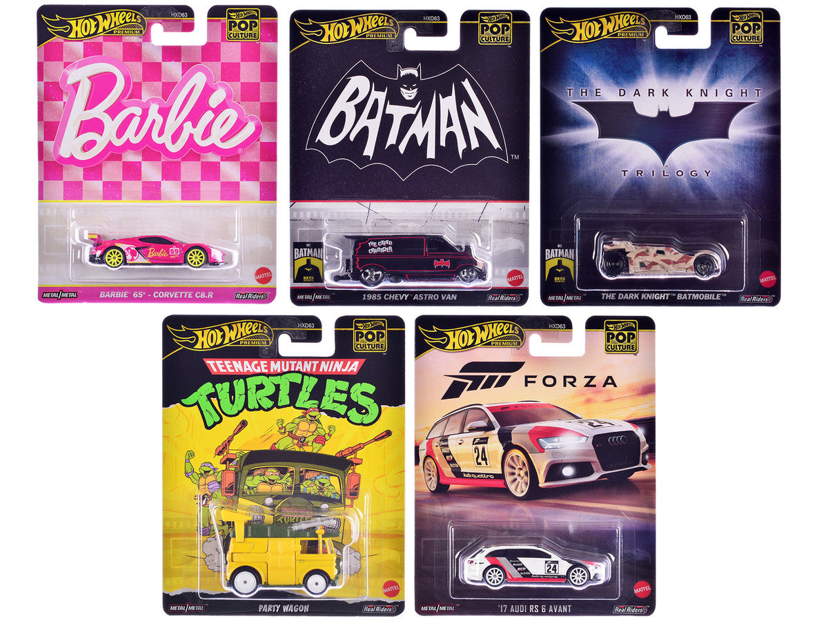 "Pop Culture 2024" 5 piece Set E "Premium Series" Diecast Model Cars by Hot Wheels LuxuryLifeWay Online Store